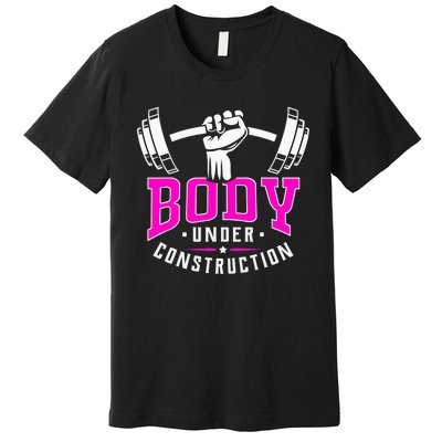 Gym Lovers Body Under Construction Workout Related Gym Rats Premium T-Shirt