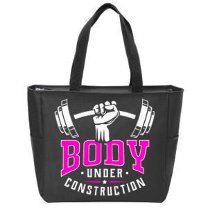 Gym Lovers Body Under Construction Workout Related Gym Rats Zip Tote Bag