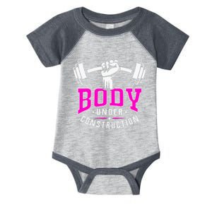 Gym Lovers Body Under Construction Workout Related Gym Rats Infant Baby Jersey Bodysuit