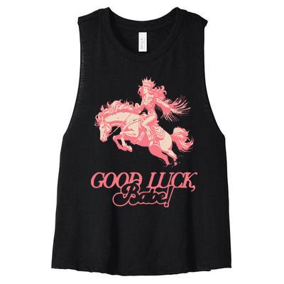 Good Luck Babe Retro 90s Birthday Women's Racerback Cropped Tank