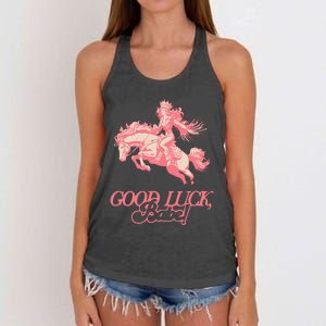 Good Luck Babe Retro 90s Birthday Women's Knotted Racerback Tank