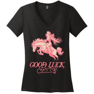 Good Luck Babe Retro 90s Birthday Women's V-Neck T-Shirt