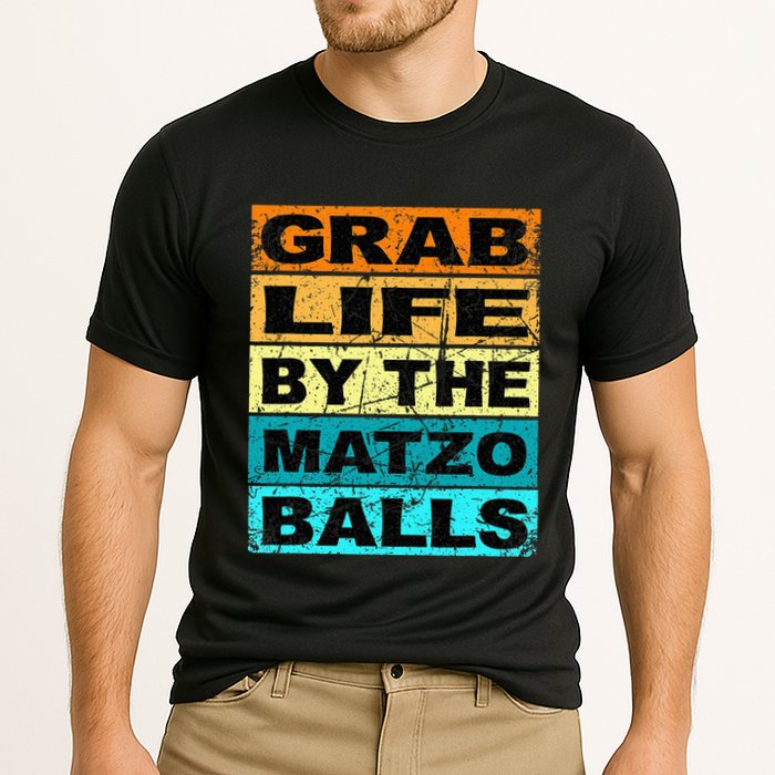 Grab Life By The Matzo Balls Kosher Passover Cooling Performance Crew T-Shirt