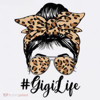  Gigi Life Bleached Leopard Messy Bun Mother's Day High Crown Mesh Back Trucker Hat