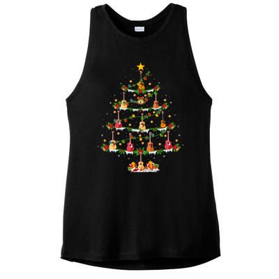 Guitar Lover Christmas Lighting Guitar Xmas Tree Meaningful Gift Ladies PosiCharge Tri-Blend Wicking Tank