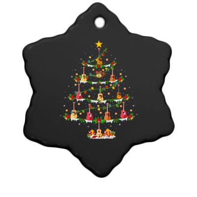 Guitar Lover Christmas Lighting Guitar Xmas Tree Meaningful Gift Ceramic Star Ornament