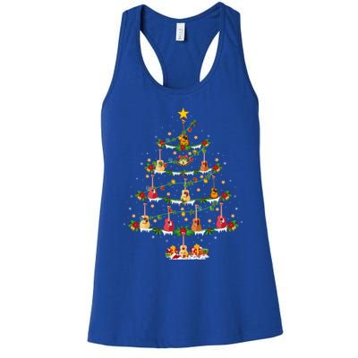 Guitar Lover Christmas Lighting Guitar Xmas Tree Meaningful Gift Women's Racerback Tank