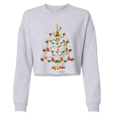 Guitar Lover Christmas Lighting Guitar Xmas Tree Meaningful Gift Cropped Pullover Crew