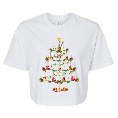 Guitar Lover Christmas Lighting Guitar Xmas Tree Meaningful Gift Bella+Canvas Jersey Crop Tee