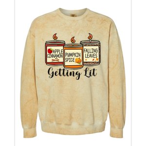 Getting Lit Candles Pumpkin Spice Fall Thanksgiving Matching Colorblast Crewneck Sweatshirt