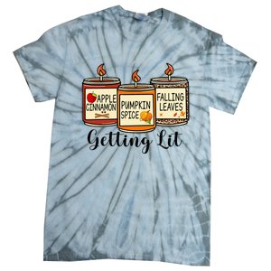 Getting Lit Candles Pumpkin Spice Fall Thanksgiving Matching Tie-Dye T-Shirt