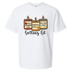 Getting Lit Candles Pumpkin Spice Fall Thanksgiving Matching Sueded Cloud Jersey T-Shirt