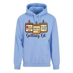 Getting Lit Candles Pumpkin Spice Fall Thanksgiving Matching Unisex Surf Hoodie