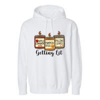 Getting Lit Candles Pumpkin Spice Fall Thanksgiving Matching Garment-Dyed Fleece Hoodie