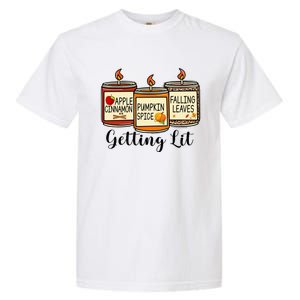 Getting Lit Candles Pumpkin Spice Fall Thanksgiving Matching Garment-Dyed Heavyweight T-Shirt