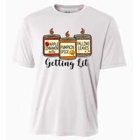 Getting Lit Candles Pumpkin Spice Fall Thanksgiving Matching Cooling Performance Crew T-Shirt