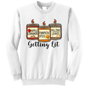 Getting Lit Candles Pumpkin Spice Fall Thanksgiving Matching Sweatshirt