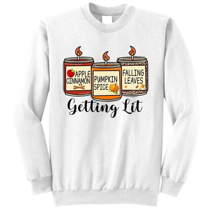 Getting Lit Candles Pumpkin Spice Fall Thanksgiving Matching Sweatshirt