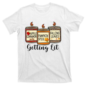 Getting Lit Candles Pumpkin Spice Fall Thanksgiving Matching T-Shirt