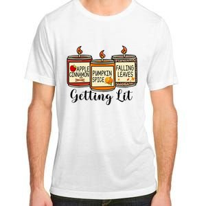 Getting Lit Candles Pumpkin Spice Fall Thanksgiving Matching Adult ChromaSoft Performance T-Shirt