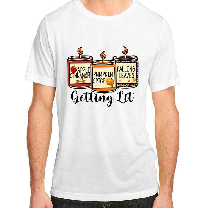 Getting Lit Candles Pumpkin Spice Fall Thanksgiving Matching Adult ChromaSoft Performance T-Shirt