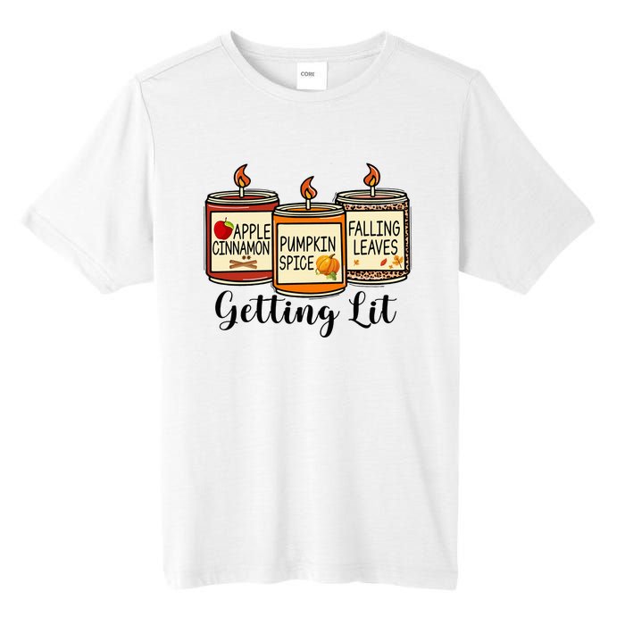 Getting Lit Candles Pumpkin Spice Fall Thanksgiving Matching Tall Fusion ChromaSoft Performance T-Shirt