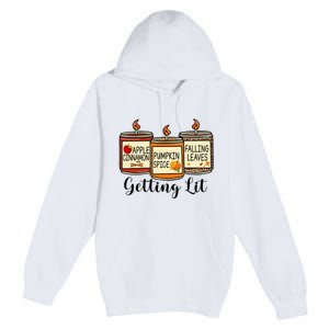 Getting Lit Candles Pumpkin Spice Fall Thanksgiving Matching Premium Pullover Hoodie