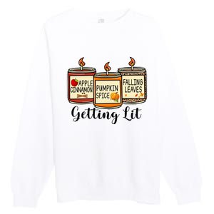 Getting Lit Candles Pumpkin Spice Fall Thanksgiving Matching Premium Crewneck Sweatshirt