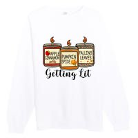 Getting Lit Candles Pumpkin Spice Fall Thanksgiving Matching Premium Crewneck Sweatshirt