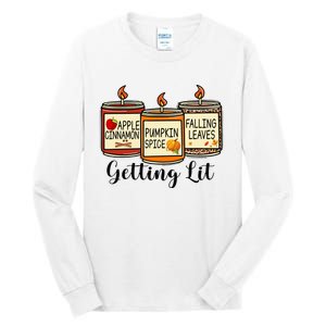 Getting Lit Candles Pumpkin Spice Fall Thanksgiving Matching Tall Long Sleeve T-Shirt