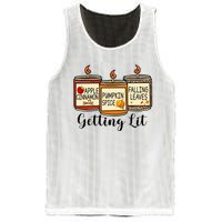 Getting Lit Candles Pumpkin Spice Fall Thanksgiving Matching Mesh Reversible Basketball Jersey Tank