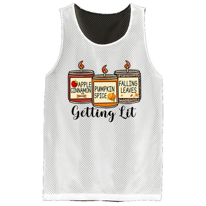 Getting Lit Candles Pumpkin Spice Fall Thanksgiving Matching Mesh Reversible Basketball Jersey Tank