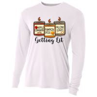 Getting Lit Candles Pumpkin Spice Fall Thanksgiving Matching Cooling Performance Long Sleeve Crew