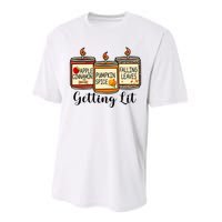 Getting Lit Candles Pumpkin Spice Fall Thanksgiving Matching Performance Sprint T-Shirt