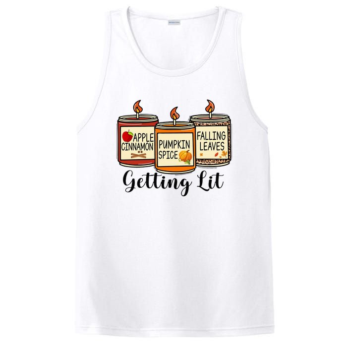 Getting Lit Candles Pumpkin Spice Fall Thanksgiving Matching PosiCharge Competitor Tank