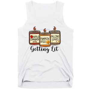 Getting Lit Candles Pumpkin Spice Fall Thanksgiving Matching Tank Top