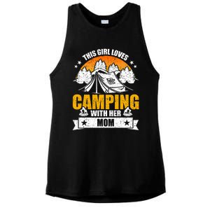 Girl Loves Camping With Her Mom Camper Gift Ladies PosiCharge Tri-Blend Wicking Tank