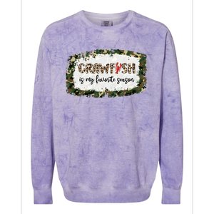 G0r Leopard Camo Crawfish Is My Favorite Season Cajun Lover Gift Colorblast Crewneck Sweatshirt