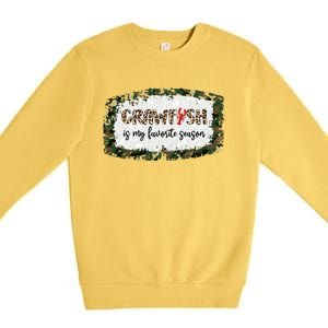 G0r Leopard Camo Crawfish Is My Favorite Season Cajun Lover Gift Premium Crewneck Sweatshirt