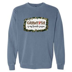 G0r Leopard Camo Crawfish Is My Favorite Season Cajun Lover Gift Garment-Dyed Sweatshirt