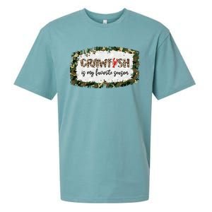 G0r Leopard Camo Crawfish Is My Favorite Season Cajun Lover Gift Sueded Cloud Jersey T-Shirt