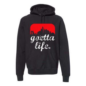 Goetta Life Cincinnati Skyline Funny Cincinnati Food Premium Hoodie