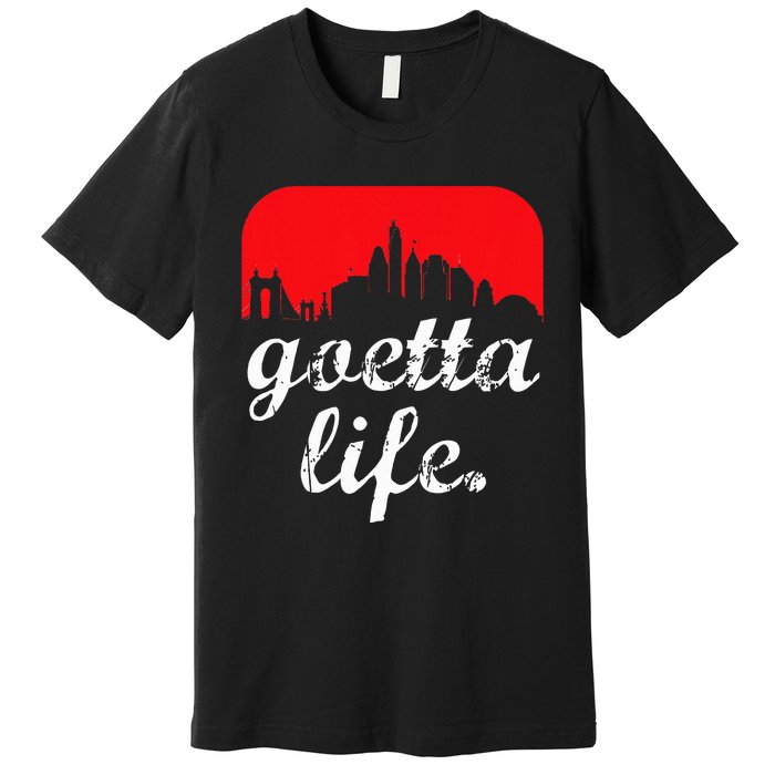 Goetta Life Cincinnati Skyline Funny Cincinnati Food Premium T-Shirt