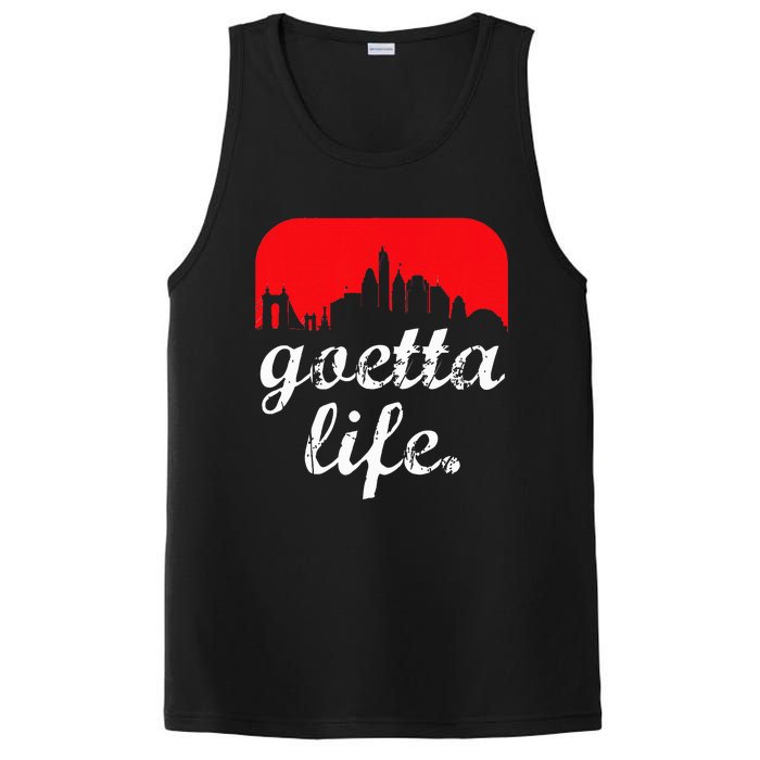 Goetta Life Cincinnati Skyline Funny Cincinnati Food PosiCharge Competitor Tank