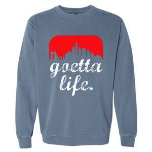 Goetta Life Cincinnati Skyline Funny Cincinnati Food Garment-Dyed Sweatshirt