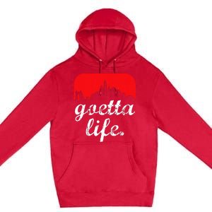 Goetta Life Cincinnati Skyline Funny Cincinnati Food Premium Pullover Hoodie