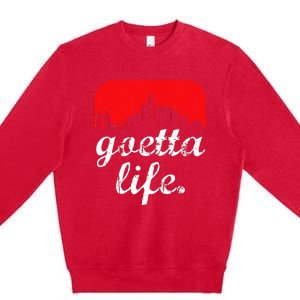 Goetta Life Cincinnati Skyline Funny Cincinnati Food Premium Crewneck Sweatshirt