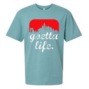 Goetta Life Cincinnati Skyline Funny Cincinnati Food Sueded Cloud Jersey T-Shirt