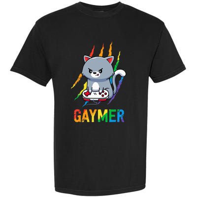 Gaymer LGBT Cat Pride Rainbow Video Game Lovers Gift Garment-Dyed Heavyweight T-Shirt