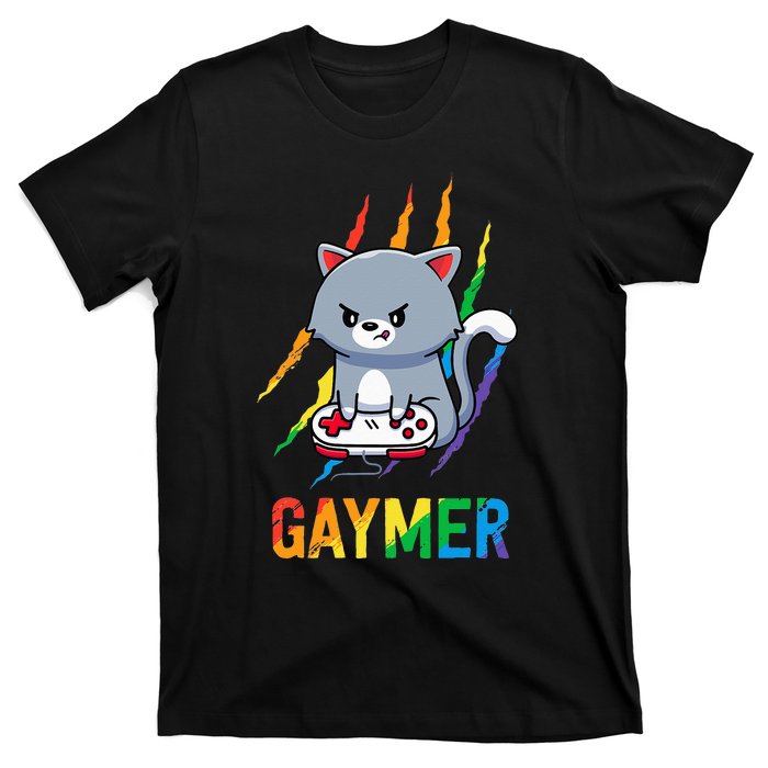 Gaymer LGBT Cat Pride Rainbow Video Game Lovers Gift T-Shirt